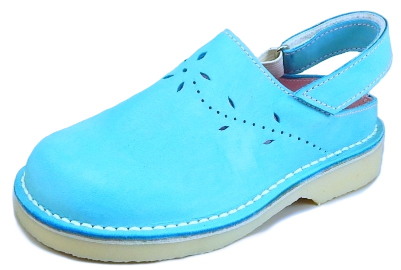 FARO 5Q0812 - Turquoise Nubuck Clogs